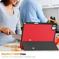 thumbnail image 5 of SaniMore for Apple iPad Pro 13 (2024) Case, Auto Sleep/Wake, PU Leather Case with Tri-Fold Kickstand & Pencil Holder Shockproof Protective Cover for Women Men, Red, 5 of 9