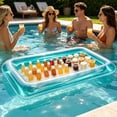 thumbnail image 6 of MMJ Pool Float Inflatable Snack Bar Floating Drink Cooler Fruit Tray Cup Holder for Summer Party 49.61x25.59in, 6 of 6