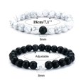 thumbnail image 3 of Fdelink Bead Card Bracelet Black and White Friendship Couples Bracelet, Natural Stone, 3 of 6