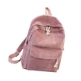 thumbnail image 1 of Striped Backpack Outdoor College Large High Capacity Solid Capacity Solid School Bag Female Corduroy Fashion Travel Rucksack Students Adults Pink, 1 of 8