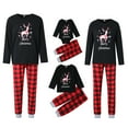 thumbnail image 6 of Seyurigaoka Christmas Parent-Child Nightclothes, Plaid Trousers, Family Matching Elk Printed Soft Round Neck Top (2pcs), 6 of 6