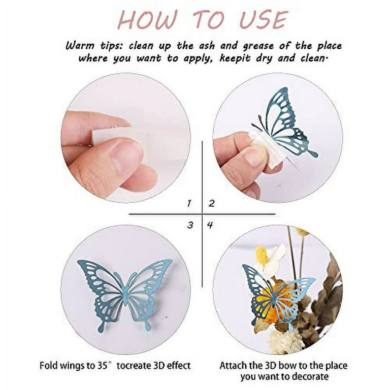 40 PCS Laser 3D Butterfly Cupcake Toppers Hollow Arts Butterfly Cake  Decorations for Baby Shower Wedding Fairy Birthday Party Supplies Butterfly  Wall