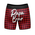 thumbnail image 2 of Mens Papa Bear Boxers Funny Fathers Day Paw Print Plaid Graphic Novelty Underwear for Guys, 2 of 5