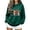 Green, variant on Women's Christmas Cat Graphic Sweatshirt Crew Neck Long Sleeve Casual Pullover Top