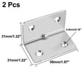 thumbnail image 2 of Unique Bargains Attache d'Angle en L 31mmx31mmx50mm, Acier Inoxydable, 2 Pcs, 2 of 4