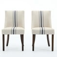 thumbnail image 2 of Dining Chair Set of 2 in Beige Fabric / Nailhead Accents for a Stylish Finish, 2 of 5