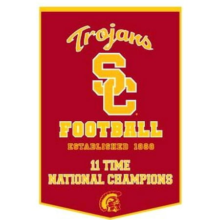 Super Bowl Dynasty Banner - USC Trojans Official NCAA 24 inch x 36 inch Dynasty Wool Banner Flag by Winning Streak