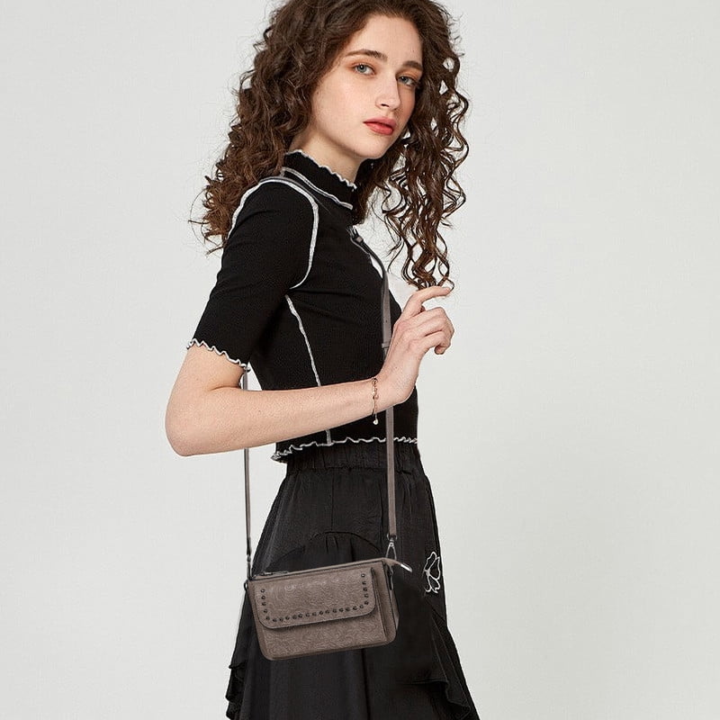 FALAN MULE Small Crossbody Bags for Women Vegan Leather Cell Phone Purse with Adjustable Strap