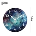 thumbnail image 2 of 14 Inch Wall Clock Battery Operated Silent Clock Decorative for Office, Kitchen, Outdoor, Living Room，Outer Space Stars and Dusty Gas Cloud Picture, 2 of 4