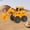 Yellow Size A E8, variant on Construction Vehicle Toy, Cetaka Press Walking Engineering Car for Kids, Realistic Action ABS Plastic Backhoe Loader Truck Indoor Outdoor Play, Yellow
