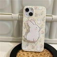 thumbnail image 2 of Beige Floral Bunny Phone Case for iPhone 14 Pro Max, Cute Korea 3D Rabbit Flower Cartoon Case with Rabbit Hold Stand for Women Girls, 2 of 12
