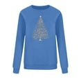 thumbnail image 5 of Blmnix 2025 Hoodie for Women Long Sleeve Christmas Sweatshirt Blue Womens Dressy Tops Crew Neck Cute Pullover Tops, 5 of 6
