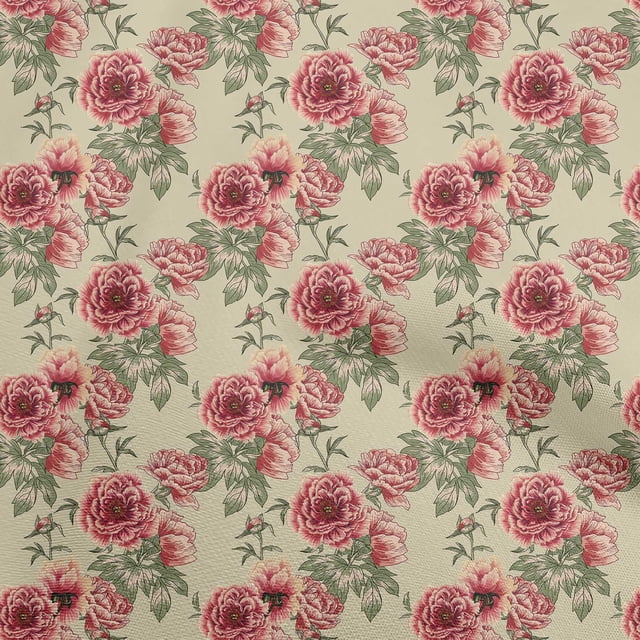 oneOone Rayon Light Green Fabric Florals Sewing Craft Projects Fabric Prints By Yard 56 Inch Wide