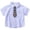 Blue, variant on Boys School Uniform 2 Piece Solid Print Short Sleeve Lapel Pocket Button Lightweight Shirt And Tie Top Back To School Boys T Shirt Blue 18 Months-24 Months