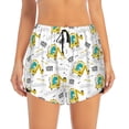 thumbnail image 3 of Uemuo Dinosaur on Excavator Pattern Women's Athletic Shorts High Waisted Running Shorts with Liner Pockets Gym Elastic Workout Shorts-, 3 of 9