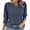 407-Blue, variant on Ounisa Women Fashion V-Neck Half Sleeves Oversized T Shirt Solid Casual Loose Basic Tops