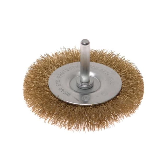 Faithfull - Wire Brush 75mm x 6mm Shank, 0.30 Brass Wire