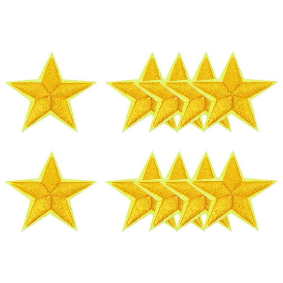 Uxcell Star Iron-on Patches Embroidered Sew Star Patch Appliques Repair Patches for Clothing Repair Backpack Shoes Decoration Yellow 1.6 in