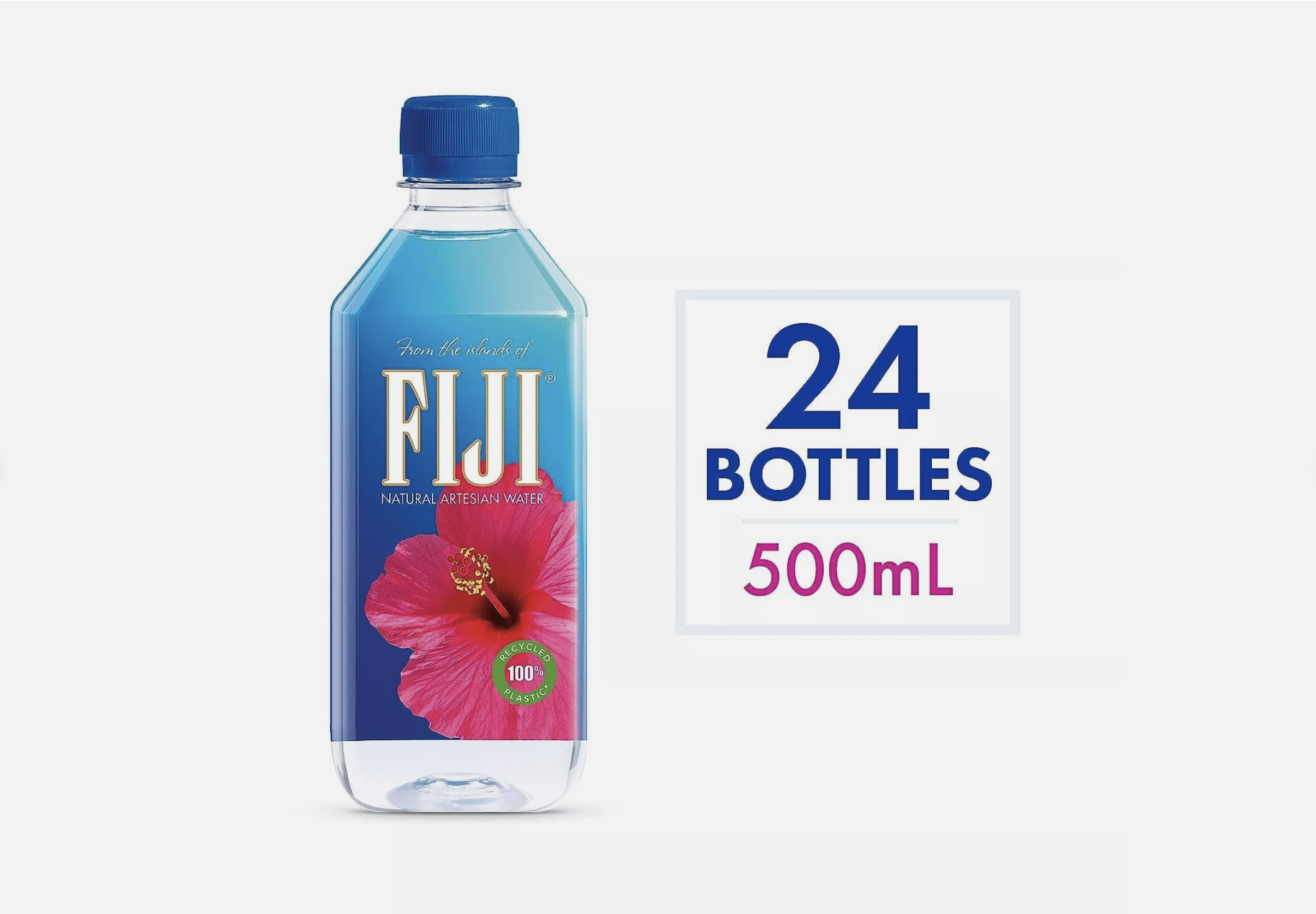 FIJI Water Bottled Water, 500 mL, 24 ct