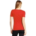 thumbnail image 2 of Womens V Neck Shirt Short Sleeve Solid Cotton T Shirt, 2 of 3