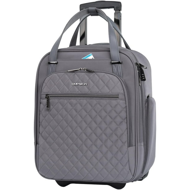 Bolsa de mano con ruedas EMPSIGN para debajo del asiento, 16 pulgadas, gris oscuro