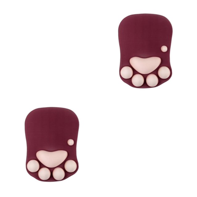 Guardoinrt Comfortable And Stylish Cat Paw Mouse Mat For Wrist Protection Unique Safe DS-013 wine red 2Set