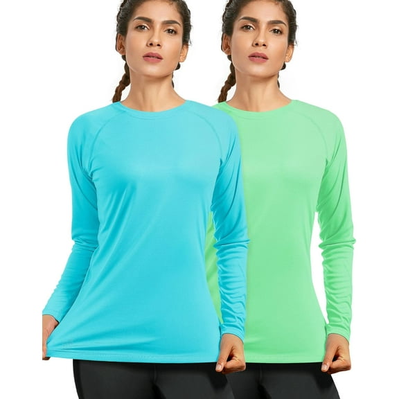 Women's Long Sleeve UPF 50  UV Sun Protection Shirts Rash Guard Swim T-Shirt/Hoodie Quick Dry for Outdoor Hiking