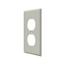 Deltana SWP4752U15 Double Outlet Switch Plate, Satin Nickel - Solid