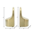 thumbnail image 5 of Polished Ceramic Bookends for Bookshelf Styling - Elegant Artful Book Accent for Library Accessories - Decorative Display for Home Office and Desk Decor - Set of 2, 6", Gold & Metallic, 5 of 14