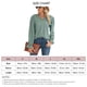 thumbnail image 2 of Blusa de mujer con cuello en V y mangas largas de encaje con volantes huecos y puños Blusa de ajuste casual de moda para dama Verde M, 2 of 4