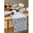 thumbnail image 6 of Watercolor Abstract Blue Leaves Table Runner-36 Inch Long Pastoral Botanical Table Runners Linen Burlap Tablerunner for Kitchen Dining Room Holiday Party, 6 of 9