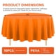 thumbnail image 2 of Mantel de plástico desechable JHDZDHY, 213 cm, redondo, naranja, paquete de 10, 2 of 6