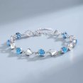 thumbnail image 5 of Pulsera de corazón de océano S925 para mujer, plata de ley Austria Q Lee, diseño de corazón de cristal, estilo de moda, handicle de amor JM, 5 of 5