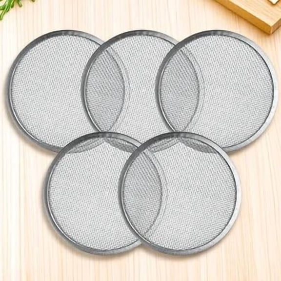 BESTOYARD 5Pcs Stainless Steel Sprout Lid for Mason Jars with Ventilated Mesh Screen