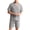 Dark Gray, variant on Bovxnpu Mens Pajamas Set Short Sleeve Lapel Pocket Elastic Waist Pajamas Sleepwear
