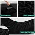 thumbnail image 3 of Lorviah 4 Piece Bamboo Sheet Sets Queen Size - Cooling, Breathable & Ultra soft Bedding - Includes Deep Pocket Fitted Sheet, Flat Sheet & Pillowcase - Black, 3 of 5