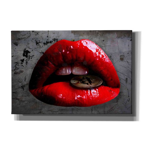 Epic Graffiti 'Bit Me Bitcoin' by Canvas Wall Art, 26"x18"