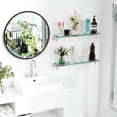 thumbnail image 5 of Glass Shelves for Bathroom,20-Inch Chrome Polished Floating Bathroom Shelf Stainless Steel Tempered Glass Shelf Modern Shelves Wall Mounted, 5 of 11