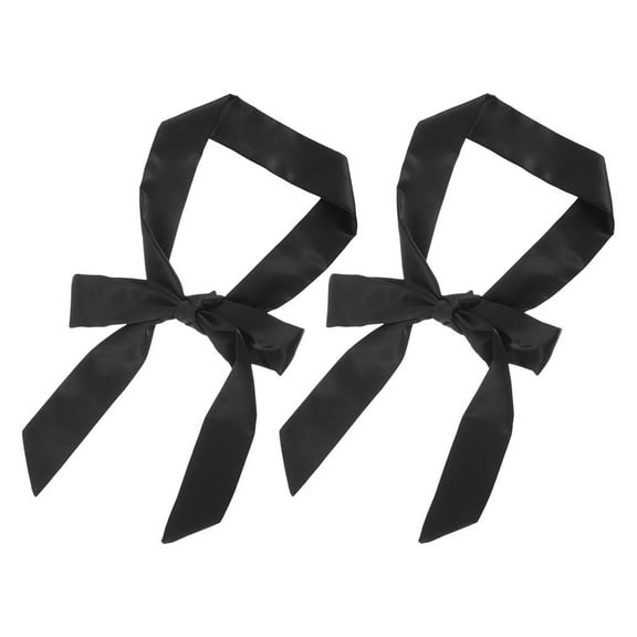 LEORX 2Pcs Black Ribbon Belt Women Adjustable Length Bow Tie For Formal Events And Evening Parties