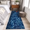 thumbnail image 4 of Navy Blue Ocean Waves 2'x6' Runner Rugs for Hallway Kitchen Bedside Non Slip Washable, Red Boat Coastal Entryway Rug Runners with Rubber Backing, Long Carpet Runner for Laundry Room, 4 of 8