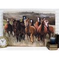 thumbnail image 1 of Rustique Western Chevaux en Course Troupeau Impression sur Toile Encadrée 31 Pouces X 21 Pouces Art Mural, 1 of 5