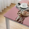 thumbnail image 5 of Acheng Giraffe Flower Pop Surrealism Square Fitted Table Cloths 100% Polyester Fiber 40*40, 5 of 8