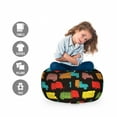 thumbnail image 2 of Camper Storage Toy Bag Chair, Colorful Van and Trailer on Dark Toned Background Traveling Theme Summer Vacation, Stuffed Animal Organizer Washable Bag, Large Size, Multicolor, by Ambesonne, 2 of 3