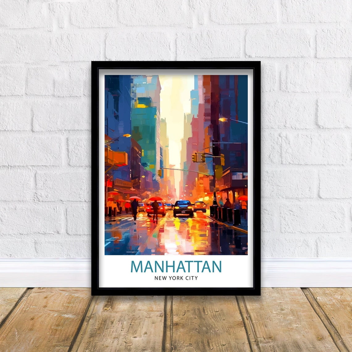 Manhattan Cityscape Poster New York Travel Travel Inspired Home And Office Decor