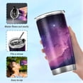 thumbnail image 6 of SKYSONIC Purple Forest Tumbler Stainless Steel Double Wall Vacuum Reusable Insulated Mug with Straw and Built-in Coaste for Cold and Hot Beverages, 20oz, 6 of 7