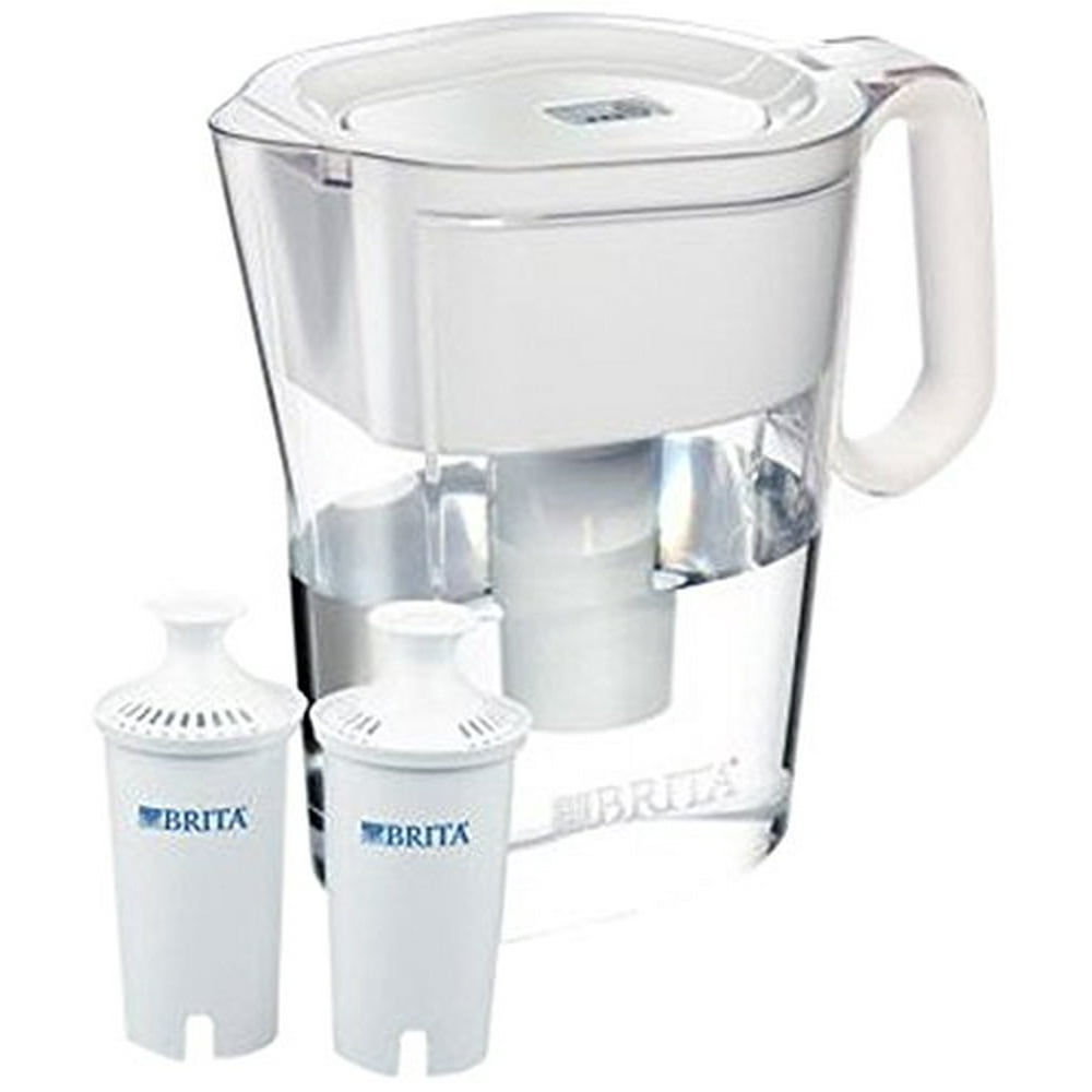 Brita Wave 10 Cup Water Pitcher Plus 2 Advance Filters White NEW