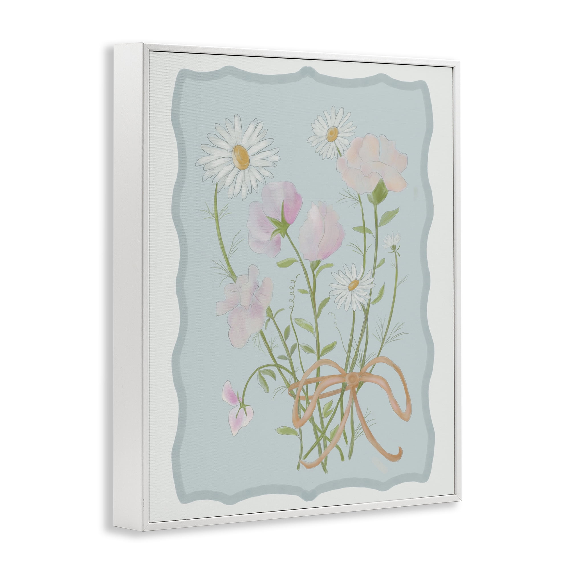 Spring Cottage Clippings White Framed Giclee Art, design by Leslie Hermosa