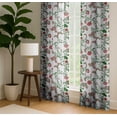 thumbnail image 4 of Vargottam 84 Inch Rod Pocket/Back Tab Cotton Curtains for Windows and Doors - Light Filtering Cotton - Light Filtering Drapes For Doors - Set of 2 Panels, 52"x84" - Motif Vine Design (White), 4 of 8