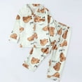 thumbnail image 6 of RUTAYY Children Girls Outfits Cartoon Animal Print Long Sleeve Tops and Pants Soft Home Wear Loungewear Comfortable Breathable Relaxed Holiday Clothing Sets, 6 of 9