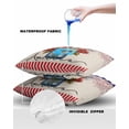 thumbnail image 4 of Pack of 2 Outdoor Pillow Covers, American Flag Daisy Vintage Linen Waterproof Square Throw Pillowcase Cushion Decorative Pillow Covers for Couch Patio Tent, 24x24 in, 4 of 6